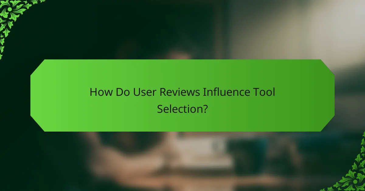 How Do User Reviews Influence Tool Selection?